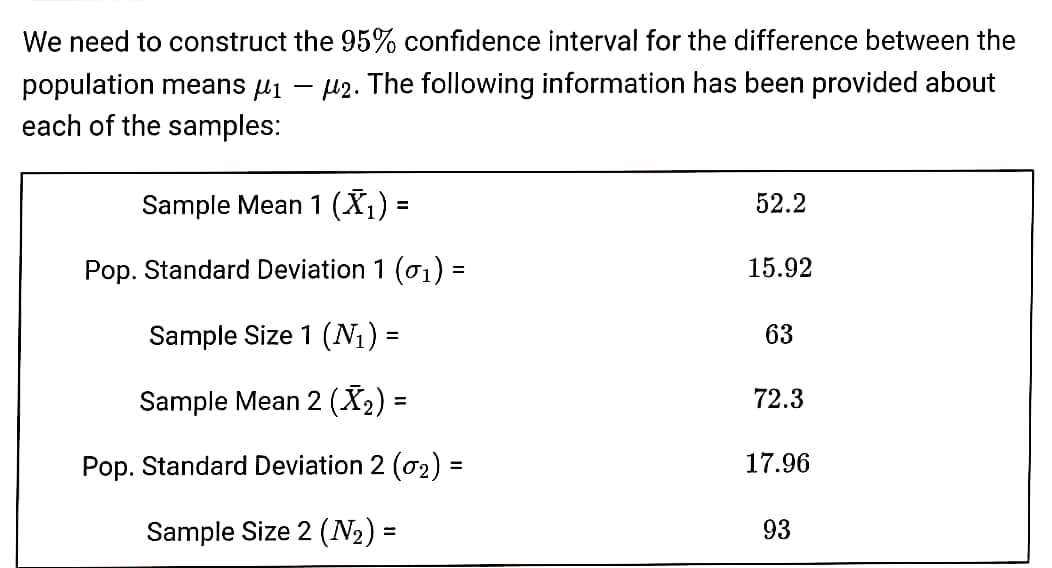 Statistics homework question answer, step 1, image 1